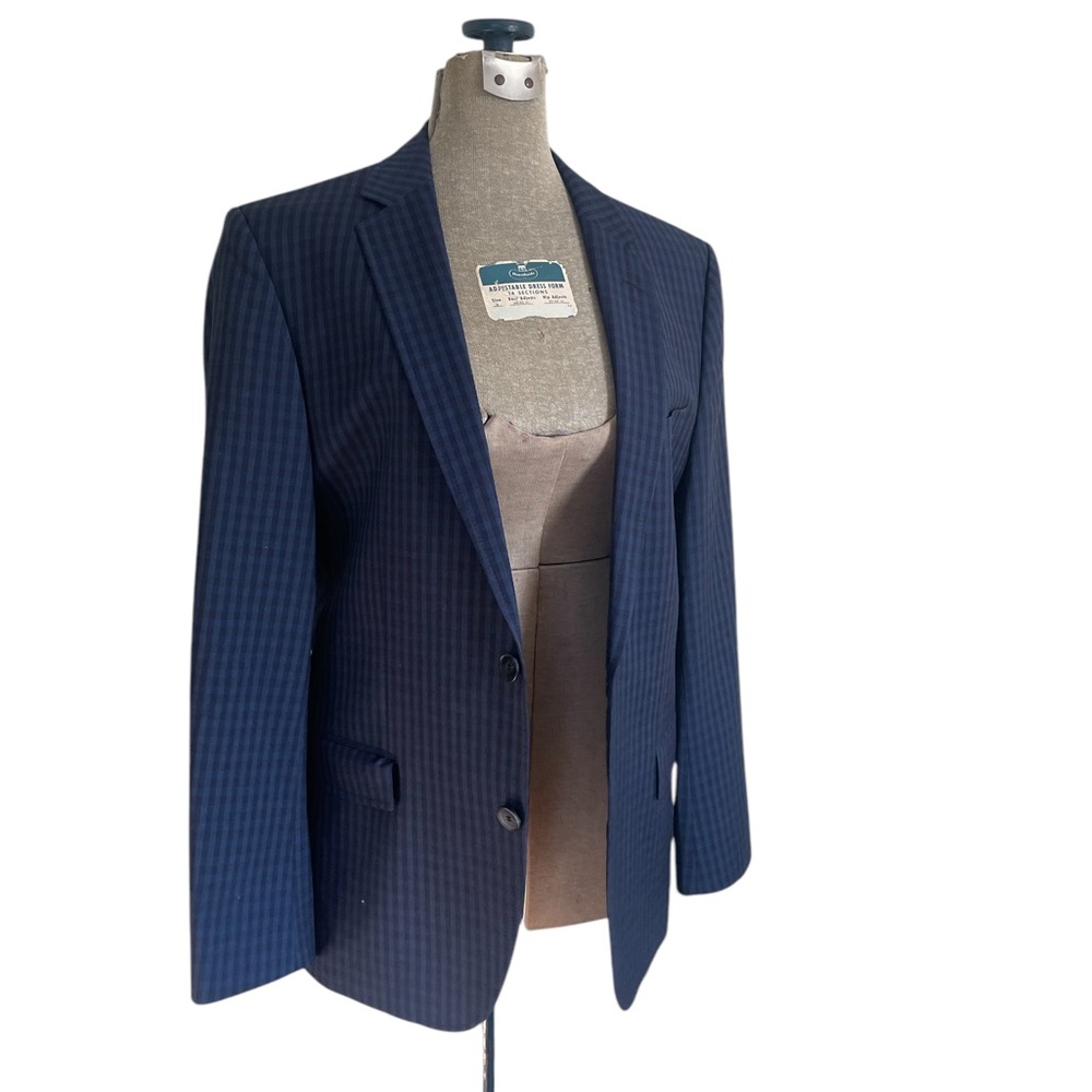 Hugo Boss Navy Checkered Blazer